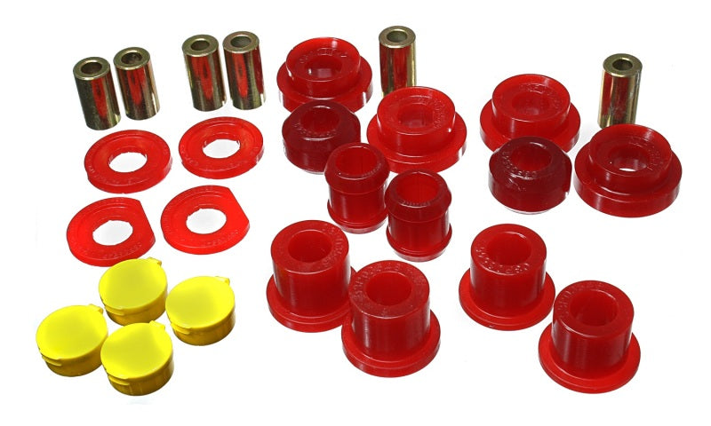 Energy Suspension 06-11 Honda Civic Red Rear Lower Trailing Arm and Lower Knuckle Bushing Set - Blais Performance Parts