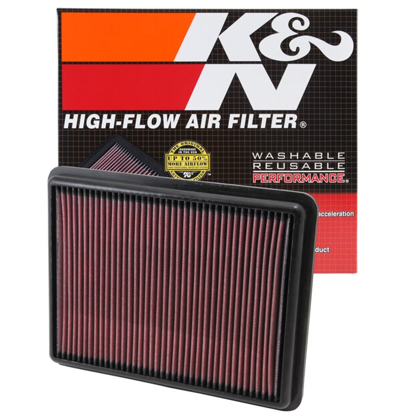 K&N Replacement Air Filter 11.75in O/S Length x 9in O/S Width x 1.188in H for 13 Hyundai Santa Fe - Blais Performance Parts