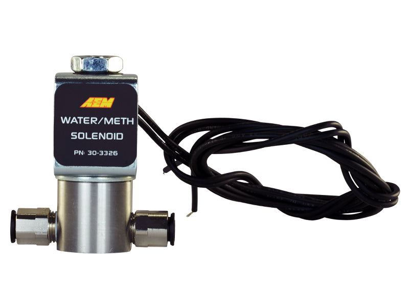AEM Water/Methanol Injection System - High-Flow Low-Current WMI Solenoid - 200PSI 1/8in-27NPT In/Out - Blais Performance Parts