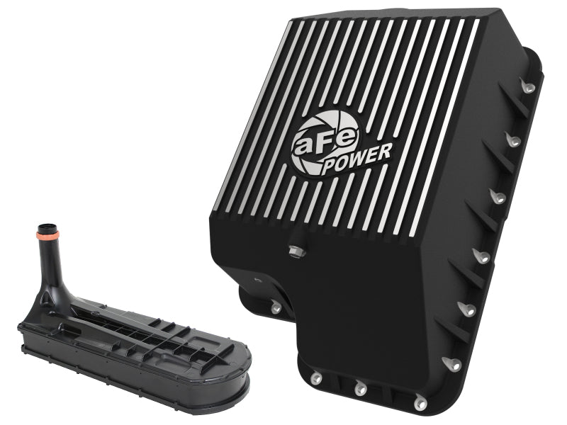 afe Transmission Pan (Black); Ford Diesel Trucks 03-10 V8-6.0/6.4L (td) - Blais Performance Parts