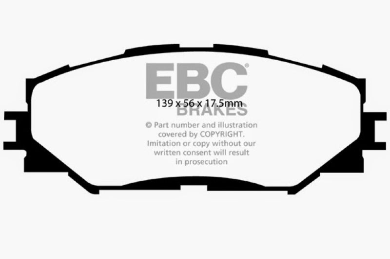 EBC 10-12 Lexus HS250h 2.4 Hybrid Ultimax2 Front Brake Pads - Blais Performance Parts