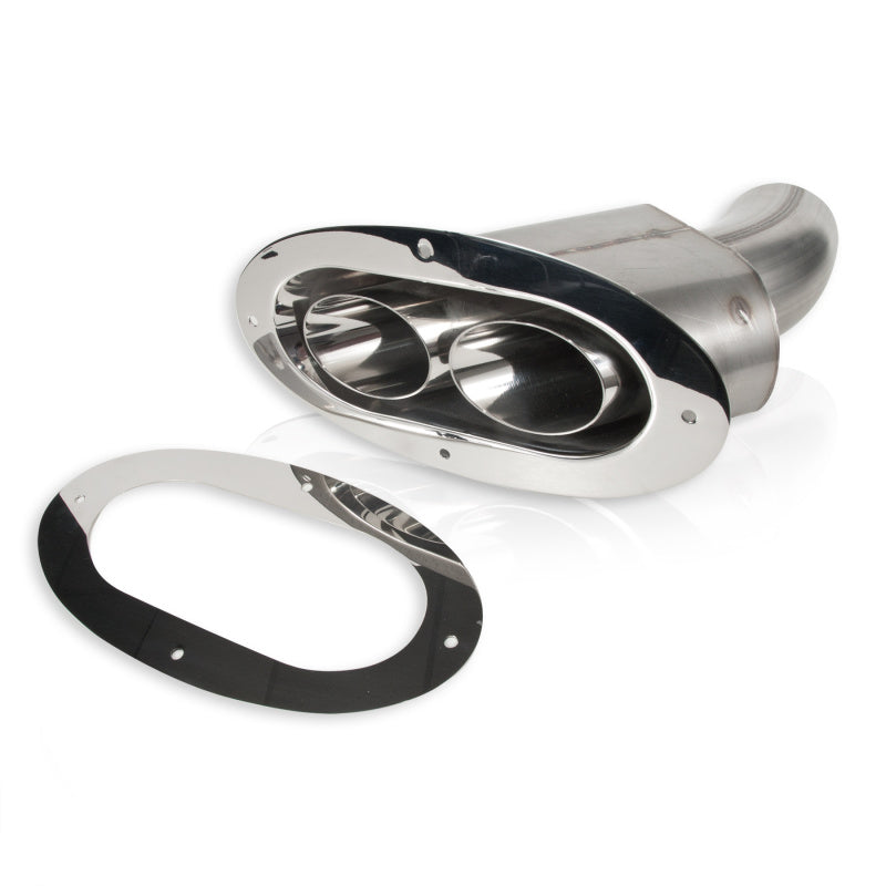 Stainless Works Angled-Oval Through-Body Tip With Tubes - Blais Performance Parts