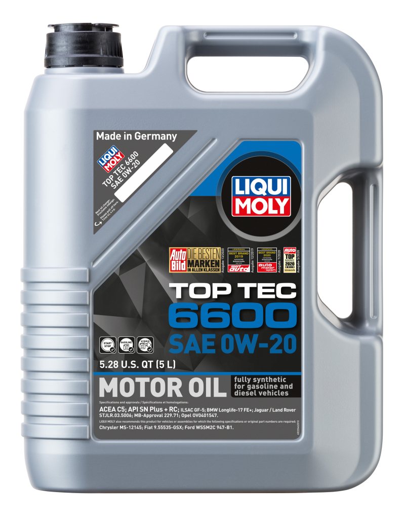 LIQUI MOLY 5L Top Tec 6600 Motor Oil SAE 0W20 - Blais Performance Parts