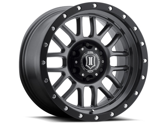 ICON Alpha 17x8.5 6x5.5 0mm Offset 4.75in BS 106.1mm Bore Gun Metal Wheel - Blais Performance Parts