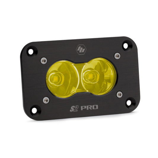 Baja Designs S2 Pro Flush Mount Work/Scene Pattern LED Work Light - Amber - Blais Performance Parts