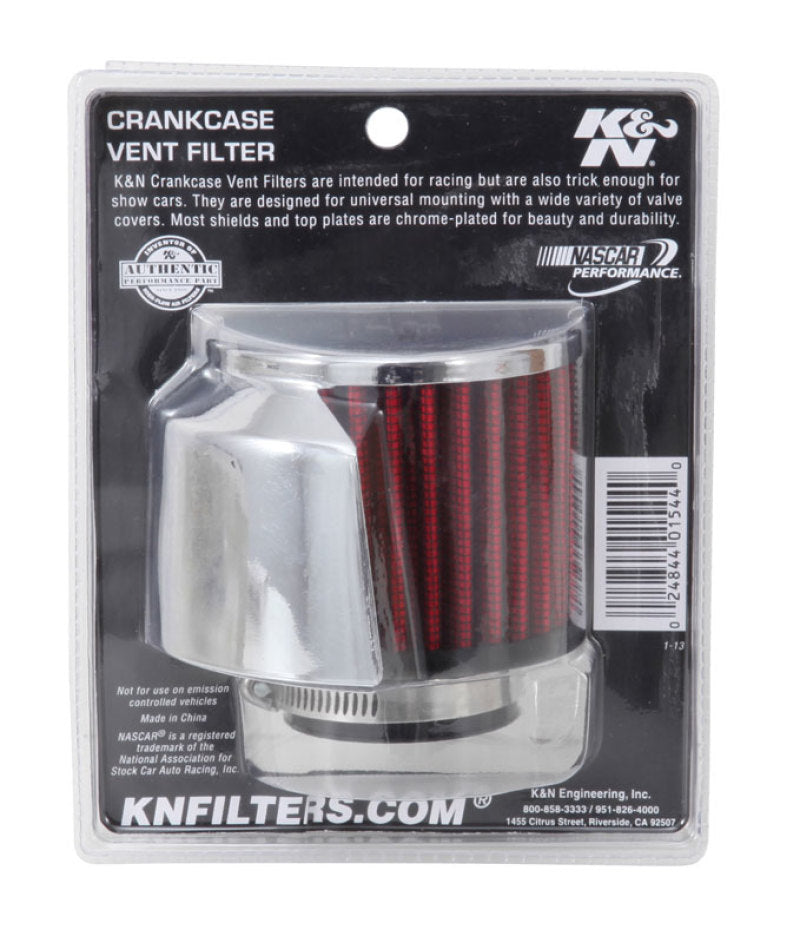 K&N 1.5in Flange ID x 3in OD x 2.5in Height Clamp On Crankcase Vent Filter - Blais Performance Parts