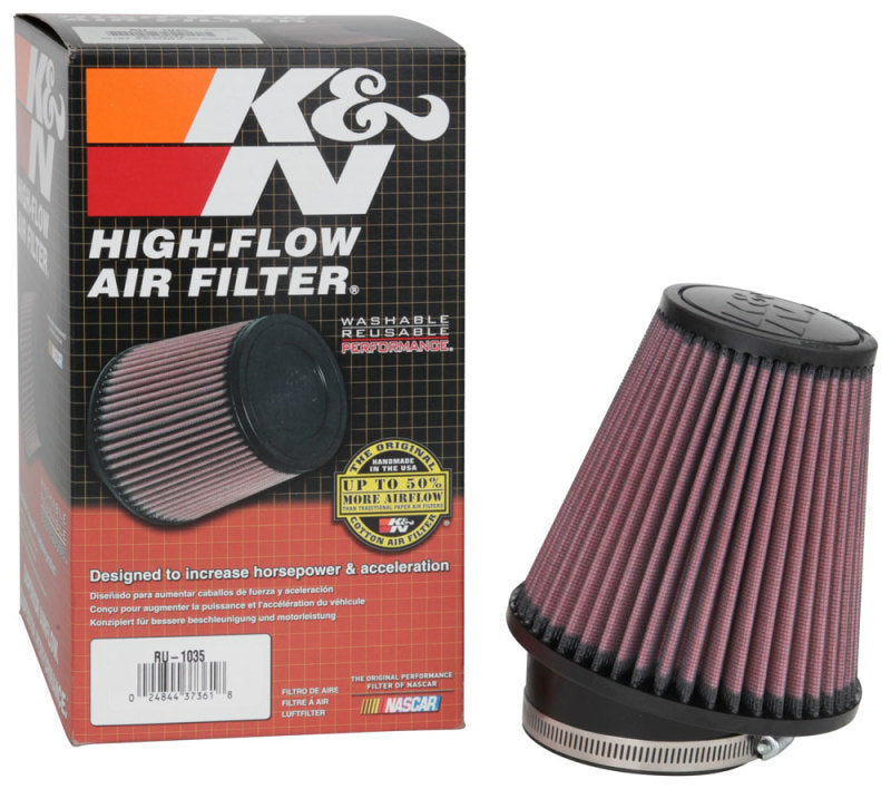 K&N Filter Universal Rubber Filter 3 1/2 inch 10 Degree Flange 5 3/4 inch OD 6 inch Height - Blais Performance Parts