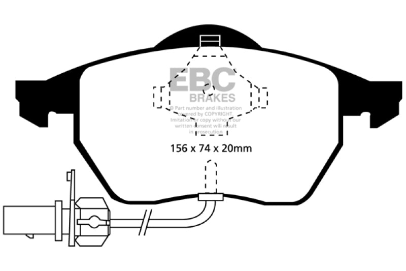 EBC 99-01 Audi A4 1.8 Turbo (B5) Redstuff Front Brake Pads - Blais Performance Parts