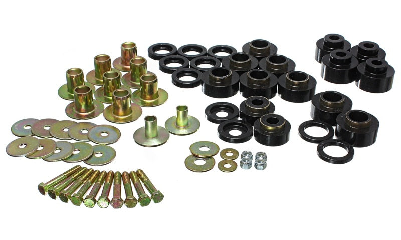 Energy Suspension 68-72 Chevy Chevelle/Monte Carlo/Malibu/El Camino Black Body Mount Set - Blais Performance Parts