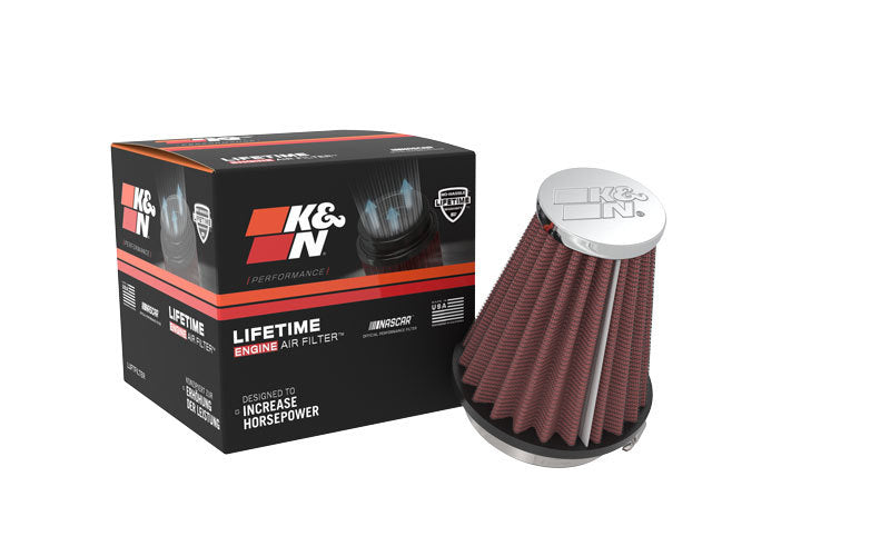 K&N Universal Chrome Filter 2.25 Inch Flange / 3.5 Inch Base / 2 Inch Top / 4 Inch Height - Blais Performance Parts