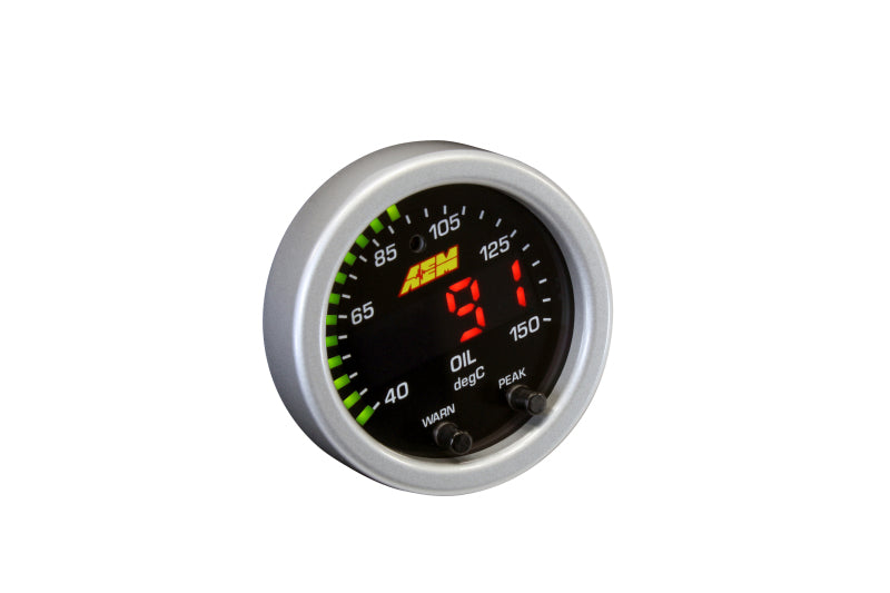 AEM X-Series Temperature 100-300F Gauge Kit (ONLY Black Bezel and Water Temp. Faceplate) - Blais Performance Parts