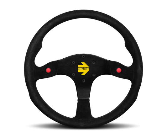 Momo MOD80 Steering Wheel 350 mm -  Black Suede/Black Spokes - Blais Performance Parts