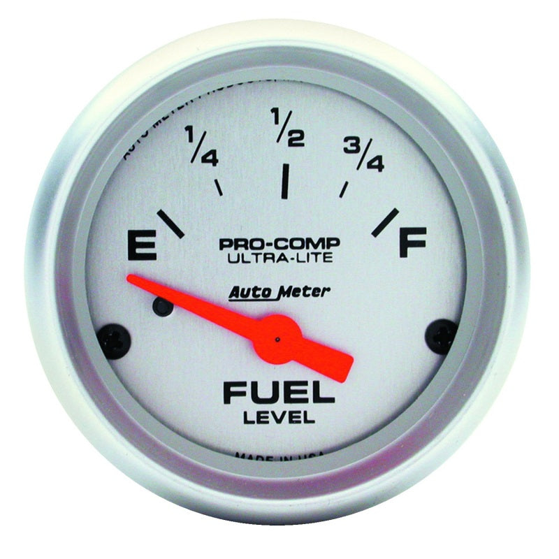 Autometer Ultra-Lite 52mm 73 OHMS Empty/10 OHMS Full Short Sweep Electronic Fuel Level Gauge - Blais Performance Parts