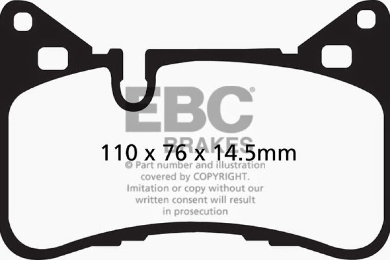EBC 14 Mercedes-Benz C63 AMG (W204) 6.2 Yellowstuff Rear Brake Pads - Blais Performance Parts
