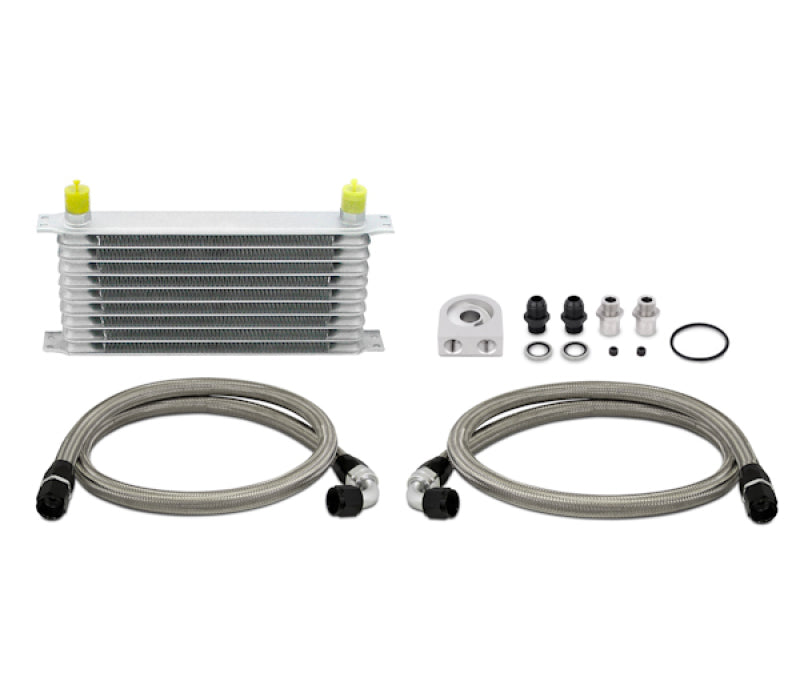 Mishimoto Universal 10 Row Oil Cooler Kit (Metal Braided Lines) - Blais Performance Parts