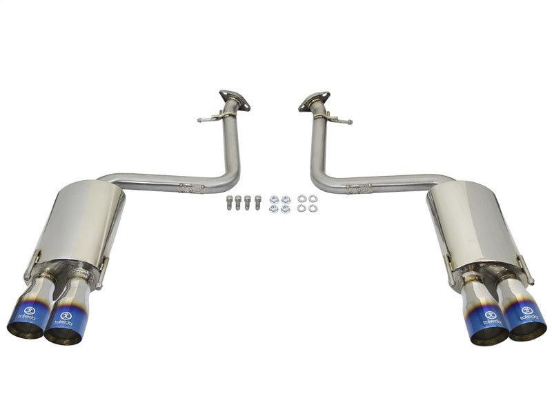 aFe Takeda 16-17 Lexus RC 200T 2.0L (t) 2in. SS Axle-Back Exhaust System w/Polished Blue Tips - Blais Performance Parts