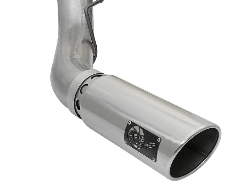 aFe LARGE BORE HD 5in 409-SS DPF-Back Exhaust w/Polished Tip 2017 Ford Diesel Trucks V8 6.7L (td) - Blais Performance Parts