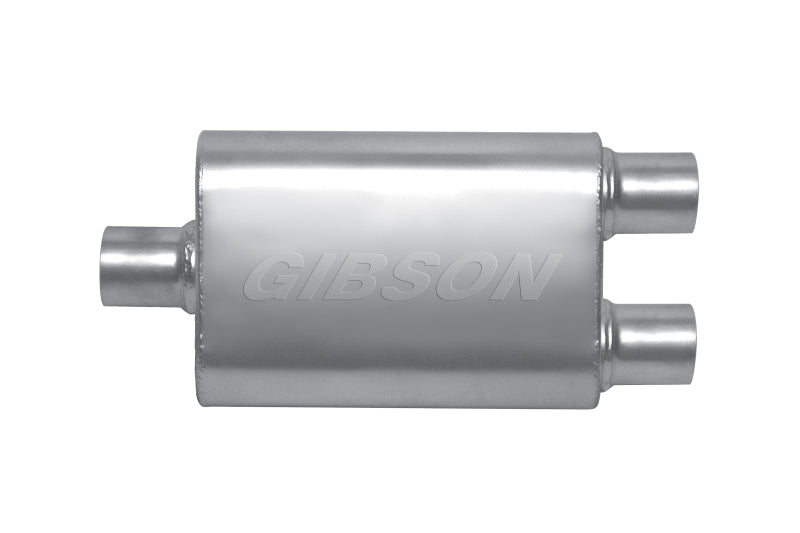 Gibson MWA Superflow Center/Dual Oval Muffler - 4x9x14in/3in Inlet/2.5in Outlet - Stainless - Blais Performance Parts