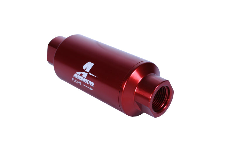 Aeromotive In-Line Filter - (AN-10) 10 Micron Microglass Element Red Anodize Finish - Blais Performance Parts