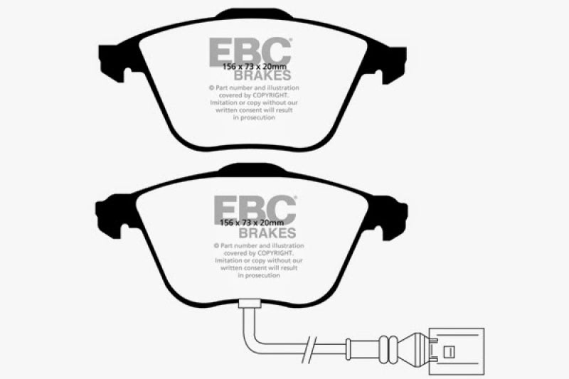 EBC 08-11 Volkswagen CC 3.6 Redstuff Front Brake Pads - Blais Performance Parts