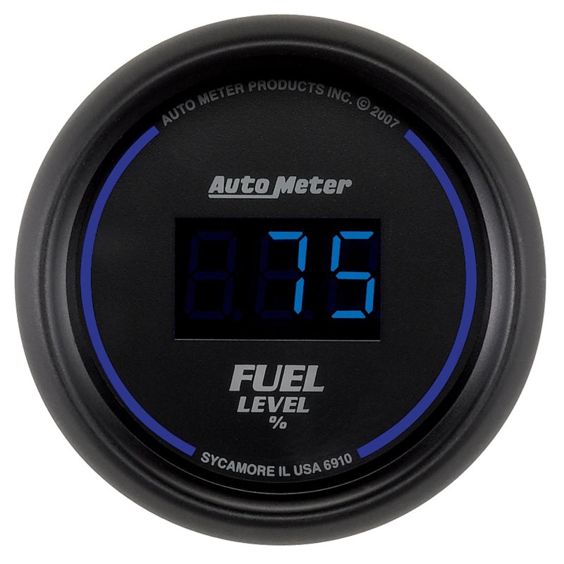 Autometer Cobalt Digital 52.4mm Black Programmable Empty-Full Range Fuel Level Gauge - Blais Performance Parts