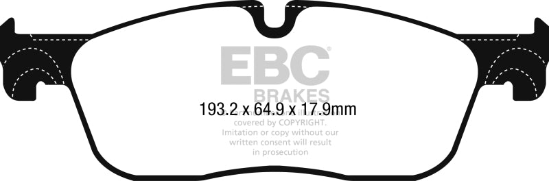 EBC 2016+ Jaguar F-Pace 2.0L TD (180) Redstuff Front Brake Pads - Blais Performance Parts