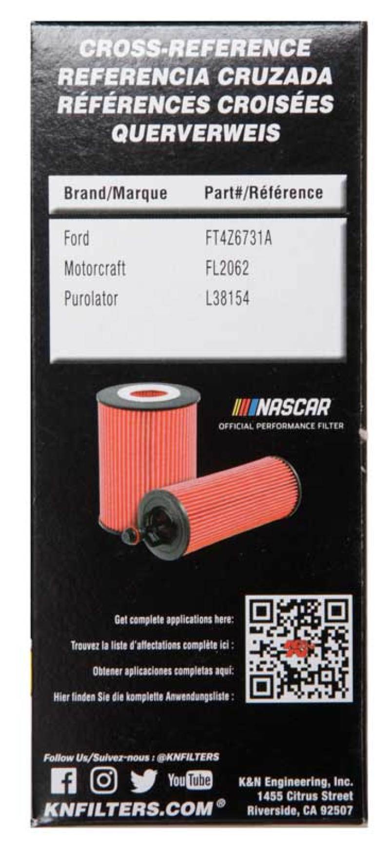 K&N Ford / Lincoln 1.938in OD x 5.5in H Oil Filter - Blais Performance Parts