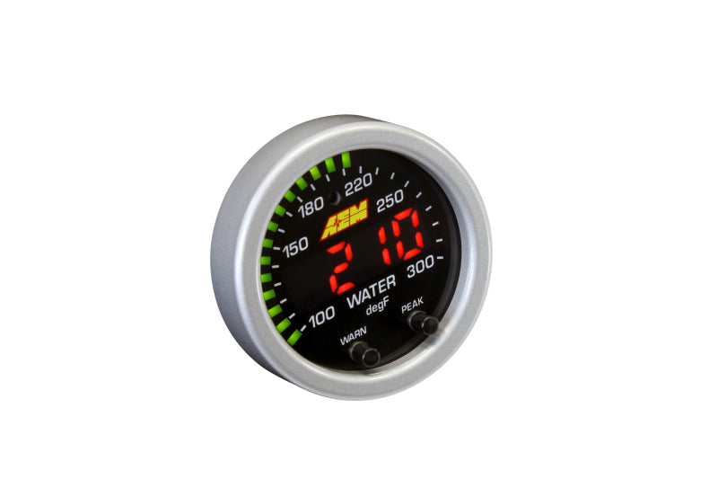 AEM X-Series Temperature 100-300F Gauge Kit (ONLY Black Bezel and Water Temp. Faceplate) - Blais Performance Parts