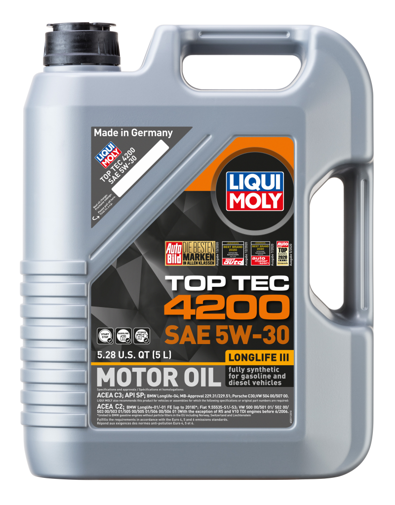 LIQUI MOLY 5L Top Tec 4200 New Generation Motor Oil SAE 5W30 - Blais Performance Parts