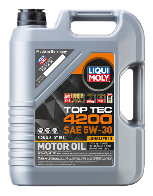 LIQUI MOLY 5L Top Tec 4200 New Generation Motor Oil SAE 5W30 - Blais Performance Parts