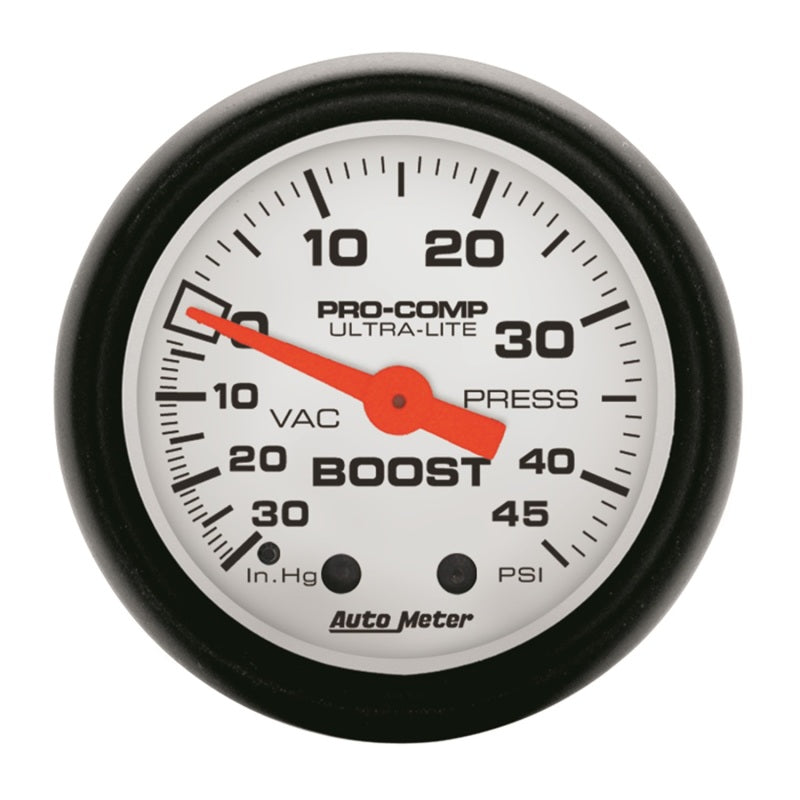 Autometer Phantom 52mm 30in Hg-Vac/45PSI Mechanical Vacuum/Boost Gauge - Blais Performance Parts