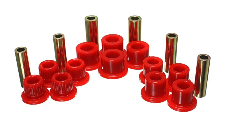 Energy Suspension 99-04 Ford F-350 2wd/F-250 SD 4wd/F-350 4wd Red Rear Leaf Spring Bushing Set - Blais Performance Parts