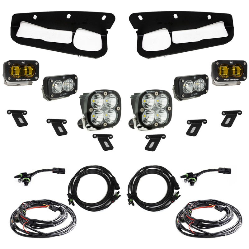 Baja Designs 21-22 Ford Bronco w/Steel Bumper S2 SAE Pro Fog Pocket Light Kit - Amber - Blais Performance Parts