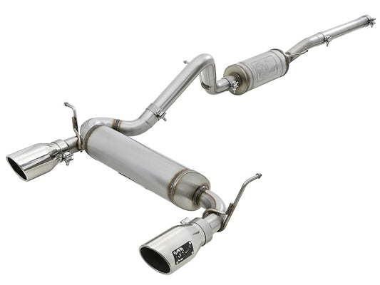 aFe Rebel Series 2.5in 409 SS Cat-Back Exhaust w/ Polished Tips 07+ Jeep Wrangler (JK) V6 3.6L/3.8L - Blais Performance Parts