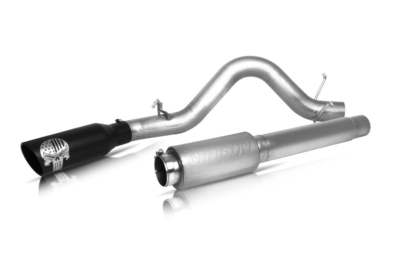 Gibson 07-19 Toyota Tundra SR5 5.7L 4in Patriot Skull Series Cat-Back Single Exhaust - Stainless - Blais Performance Parts