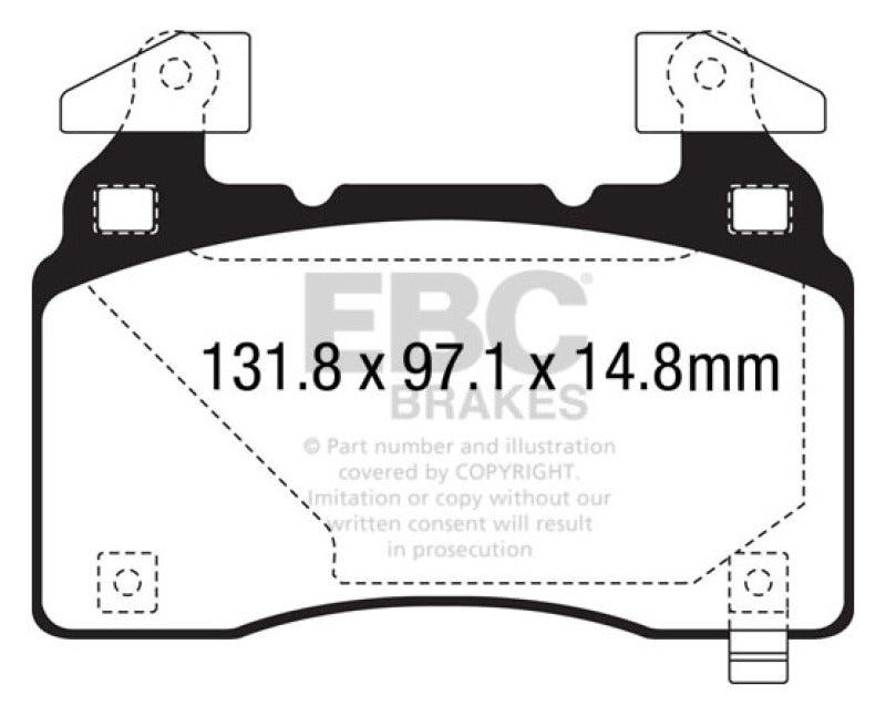 EBC 14+ Cadillac CTS Vsport 3.6 Twin Turbo Redstuff Front Brake Pads - Blais Performance Parts