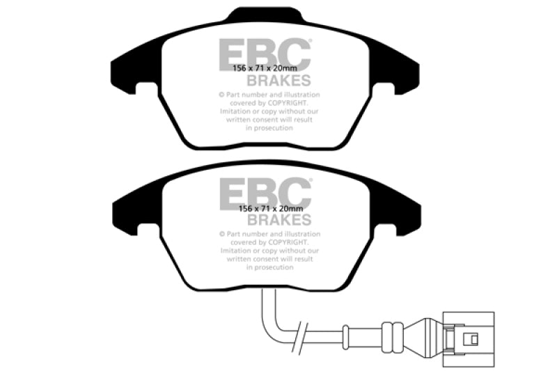 EBC 06-13 Audi A3 2.0 Turbo (Girling rear caliper) Ultimax2 Front Brake Pads - Blais Performance Parts