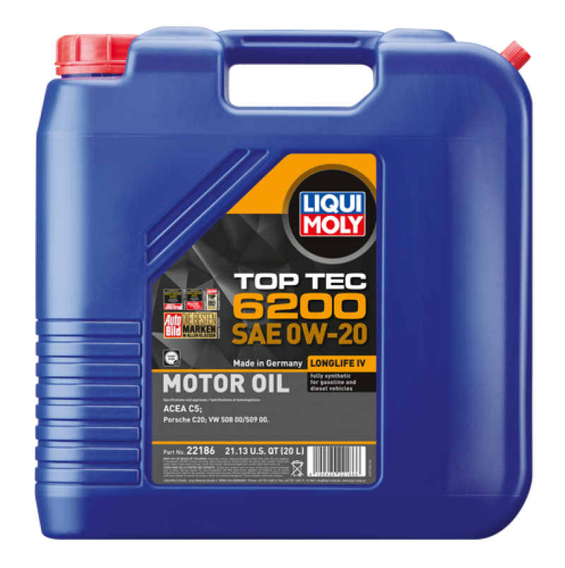 LIQUI MOLY 20L Top Tec 6200 Motor Oil SAE 0W20 - Blais Performance Parts