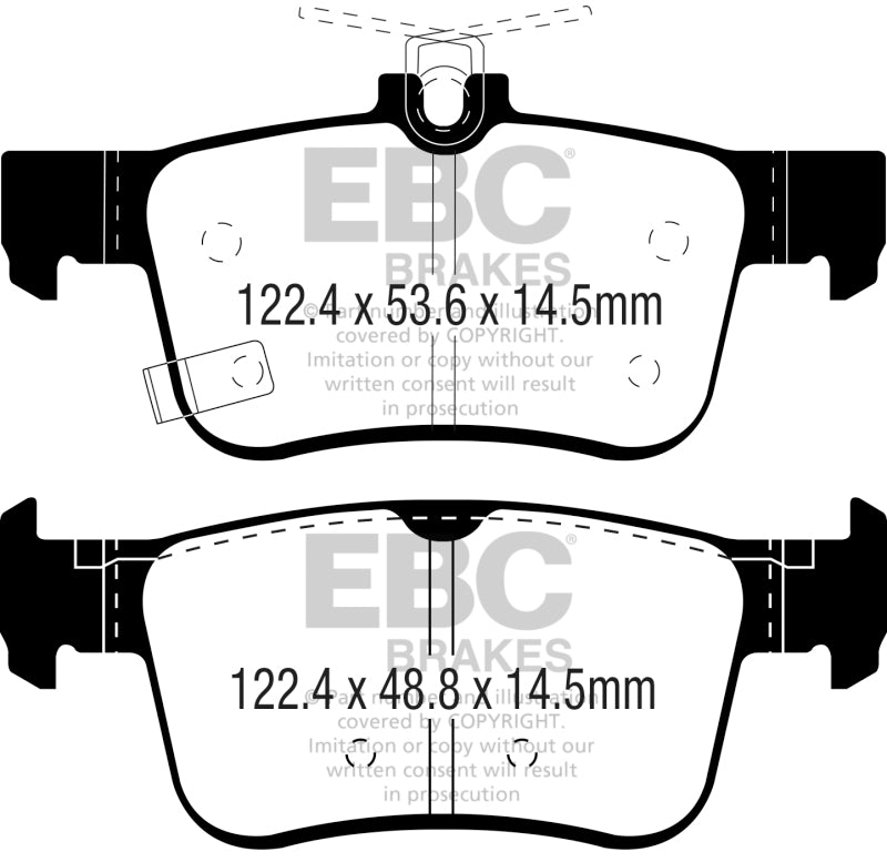 EBC 2016+ Honda Civic Coupe 1.5L Turbo Ultimax2 Rear Brake Pads - Blais Performance Parts