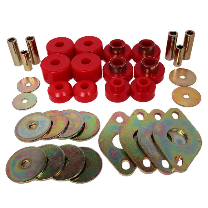 Energy Suspension Body Mount Set-Reg Access & Dbl Cab - Red - Blais Performance Parts