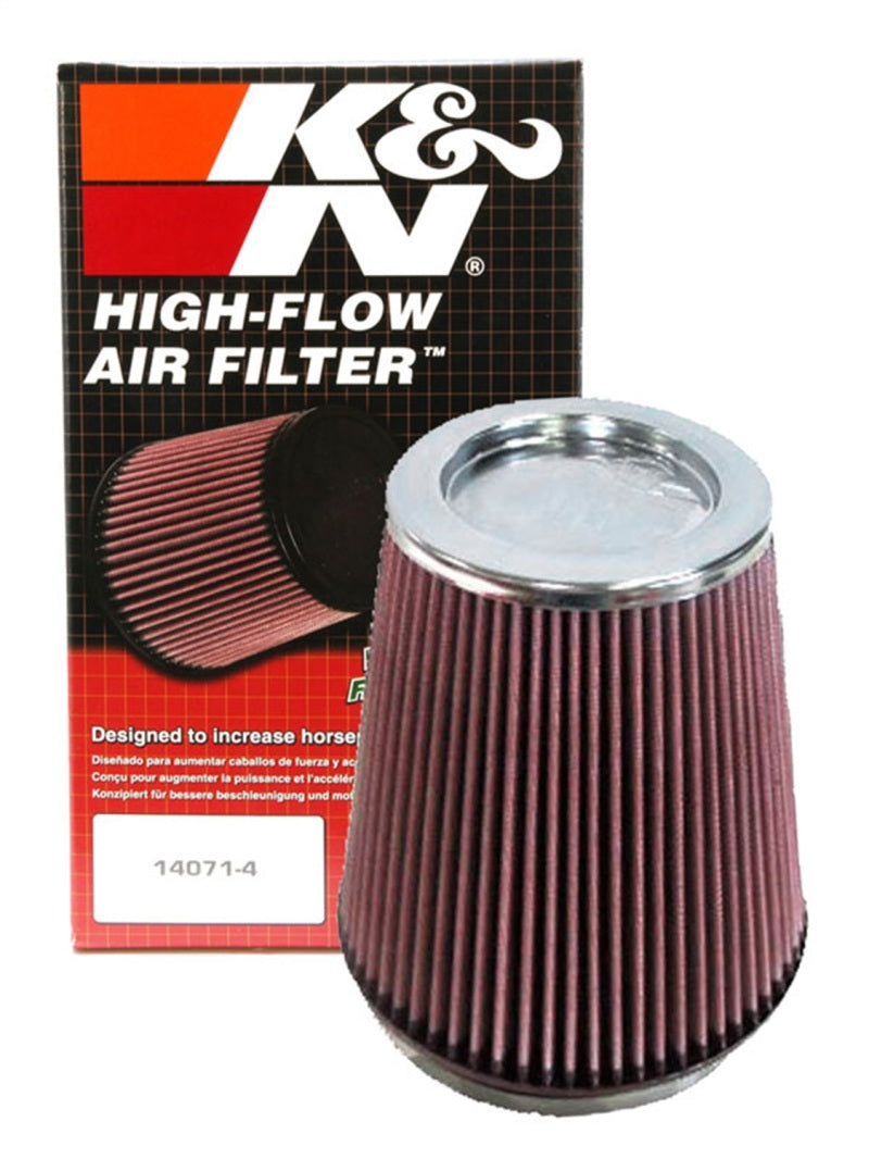 K&N Universal Air Filter 6in Flange ID x 7.5in Base / 5in OD Top x 8in H - Blais Performance Parts