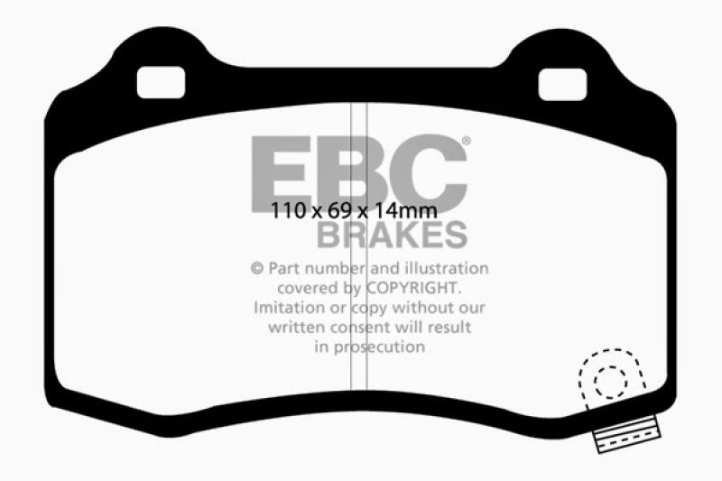 EBC 15+ Cadillac CTS 3.6 Twin Turbo Redstuff Rear Brake Pads - Blais Performance Parts