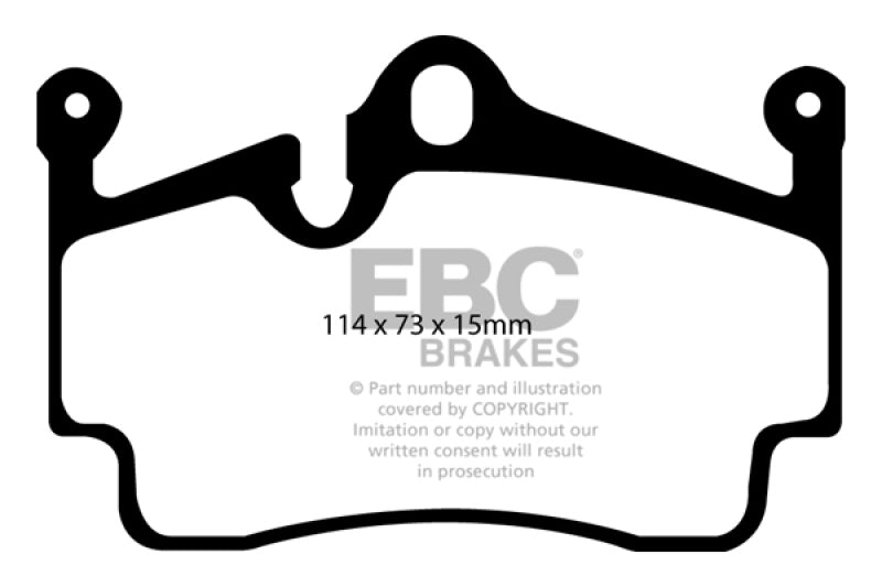 EBC 04-08 Porsche Boxster (Cast Iron Rotors only) 2.7 Yellowstuff Rear Brake Pads - Blais Performance Parts