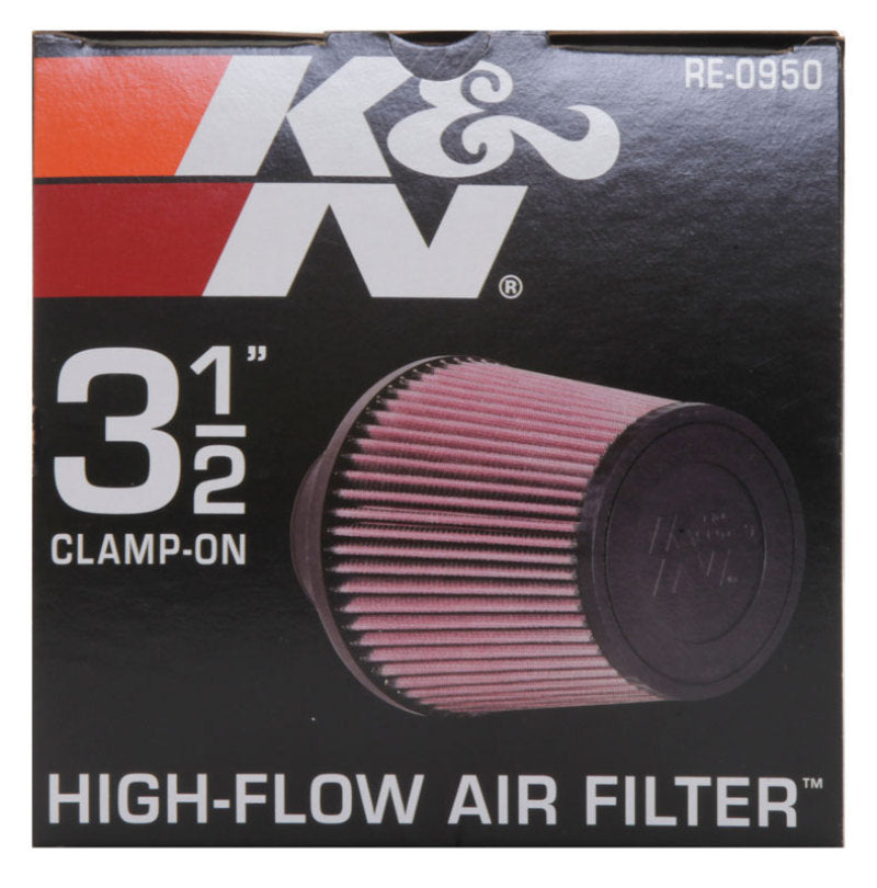 K&N Universal Rubber Filter 3 1/2inch ID FLG / 6inch Base / 4-5/8inch Top / 6inch Height - Blais Performance Parts