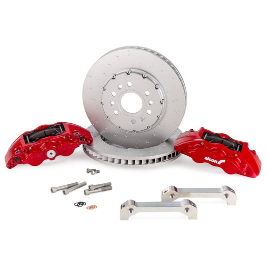 Alcon 2021+ RAM TRX 376x42mm Rotors 6-Piston Red Calipers Front Brake Upgrade Kit - Blais Performance Parts