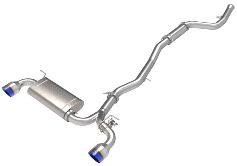 aFe POWER Takeda 2021 Toyota Supra 2.0L (t) 2.5in-3in 304 SS CB Exhaust w/ Blue Tips - Blais Performance Parts